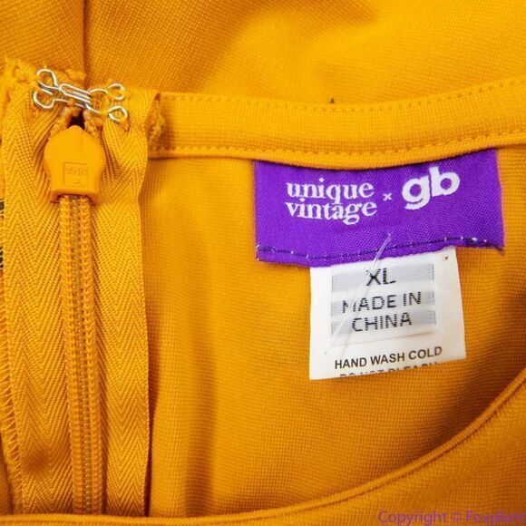 Unique Vintage Gwynnie Bee‎ Yellow Star Print Fit-And-Flare Dress, XL - Picture 13 of 15